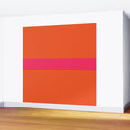 Single Stripe Hot Pink and Orange Maximalist Minimalist Pattern Wall Mural Gallery Image 2