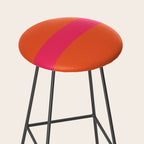 Single Stripe Hot Pink and Orange Maximalist Minimalist Pattern Stool Gallery Image 2