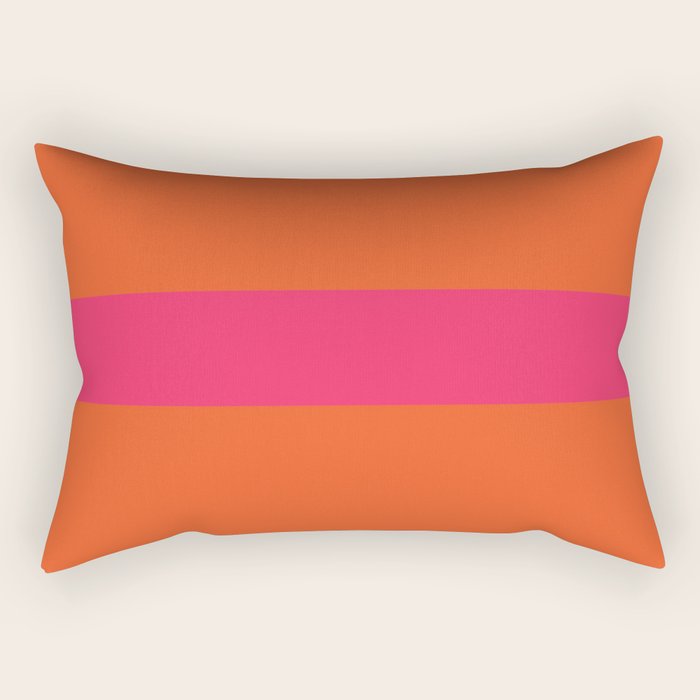 Single Stripe Hot Pink and Orange Maximalist Minimalist Pattern Rectangular Pillow Gallery Image 2