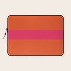 Single Stripe Hot Pink and Orange Maximalist Minimalist Pattern Laptop Sleeve Gallery Image 1