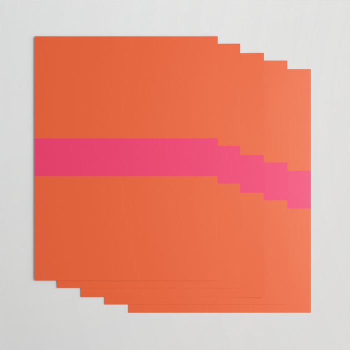 Single Stripe Hot Pink and Orange Maximalist Minimalist Pattern Wrapping Paper Gallery Image 3