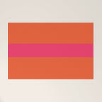 Single Stripe Hot Pink and Orange Maximalist Minimalist Pattern Welcome Mat Gallery Image 1