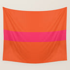 Single Stripe Hot Pink and Orange Maximalist Minimalist Pattern Wall Tapestry Gallery Image 4
