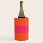 Single Stripe Hot Pink and Orange Maximalist Minimalist Pattern Wine Chiller Gallery Image 2