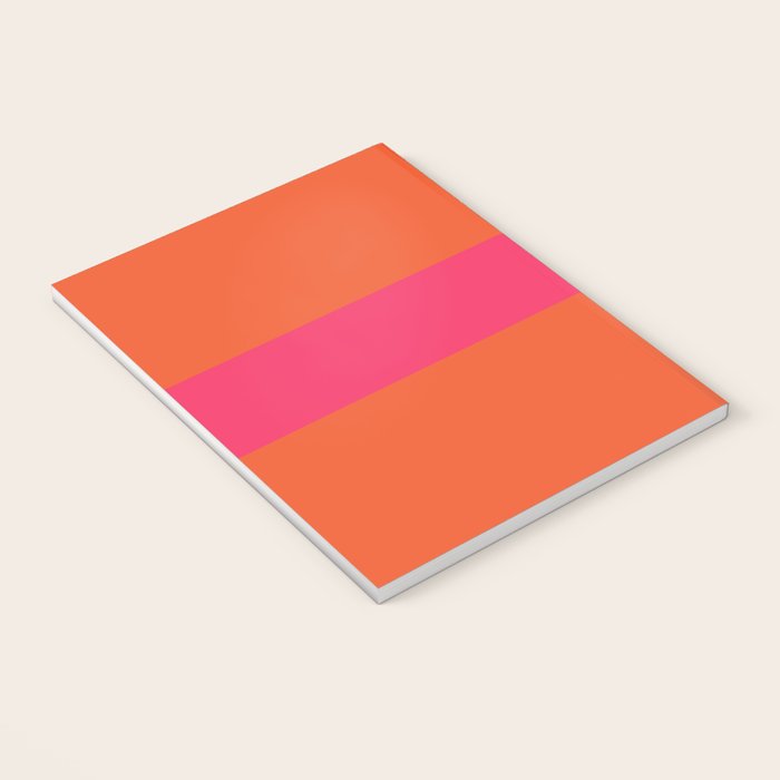 Single Stripe Hot Pink and Orange Maximalist Minimalist Pattern Notebook Gallery Image 3