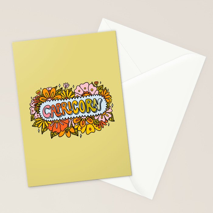 Capricorn Flowers Stationery Card Gallery Image 2