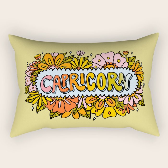 Capricorn Flowers Rectangular Pillow Gallery Image 1