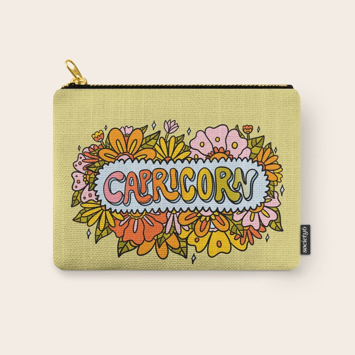Capricorn Flowers Carry All Pouch Gallery Image 1