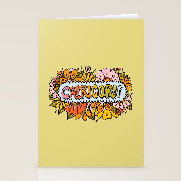 Capricorn Flowers Stationery Card Gallery Image 1