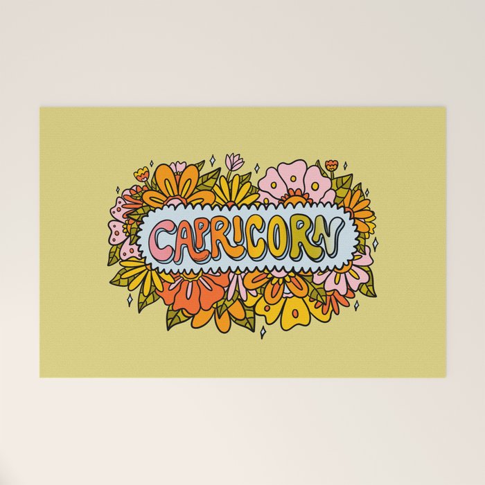 Capricorn Flowers Welcome Mat Gallery Image 1