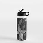 West Indian Jasmine 4-petaled flowers black and white photography / photograph Water Bottle Gallery Image 1