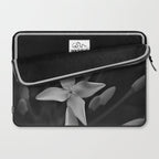West Indian Jasmine 4-petaled flowers black and white photography / photograph Laptop Sleeve Gallery Image 2