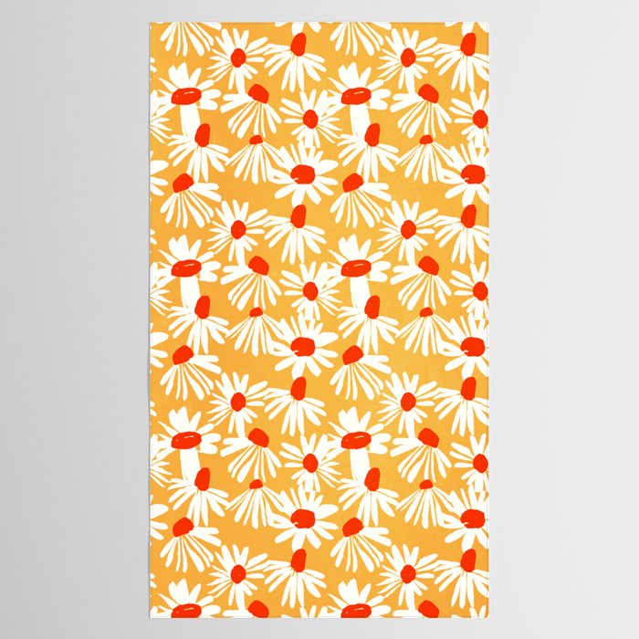 Summer Daisy: Tangerine Edition Tablecloth Gallery Image 2