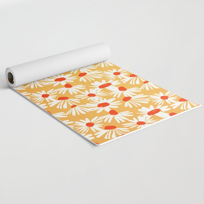 Summer Daisy: Tangerine Edition Yoga Mat Gallery Image 2