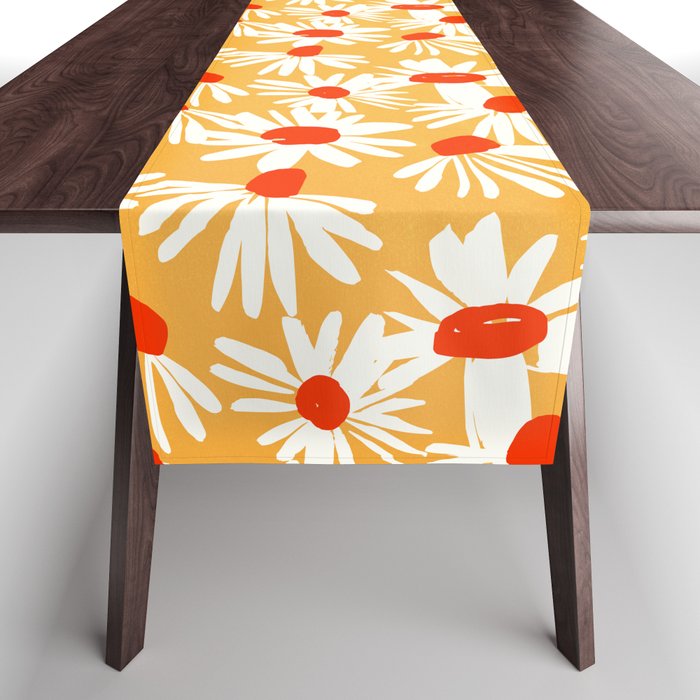 Summer Daisy: Tangerine Edition Table Runner Gallery Image 1
