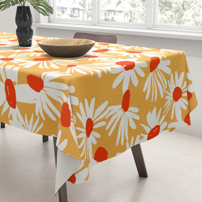 Summer Daisy: Tangerine Edition Tablecloth Gallery Image 3