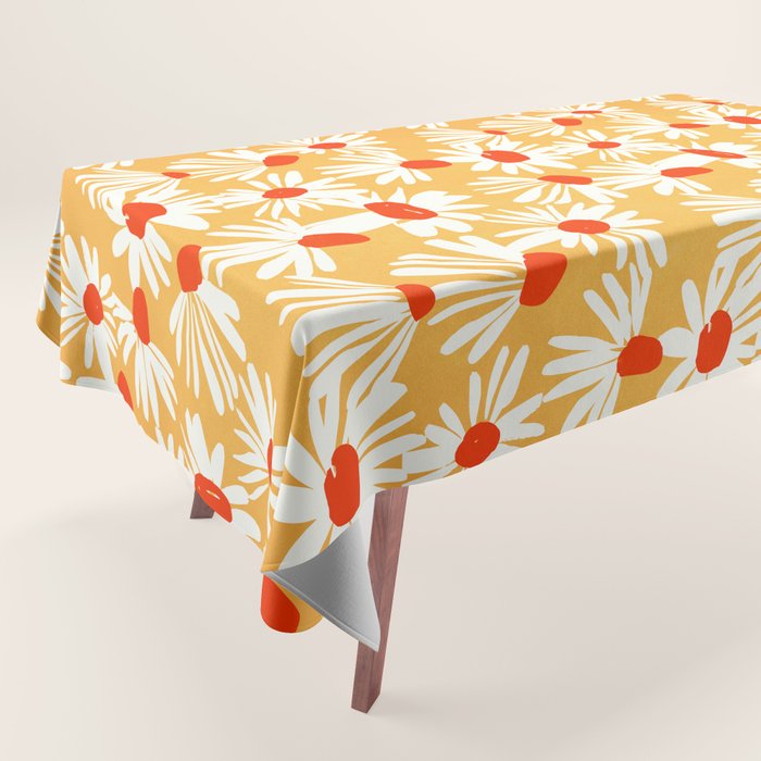 Summer Daisy: Tangerine Edition Tablecloth Gallery Image 1