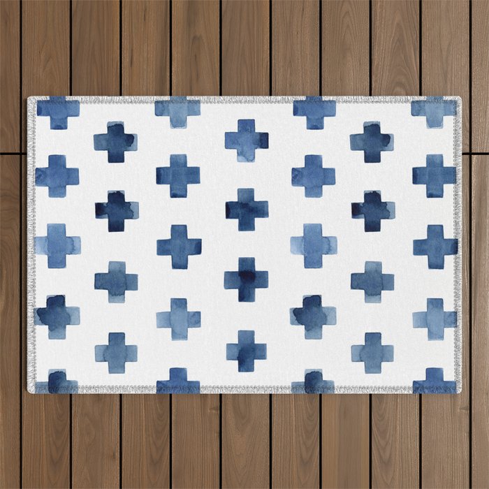 Crosses Scandinavian Pattern Outdoor Rug Gallery Image 1
