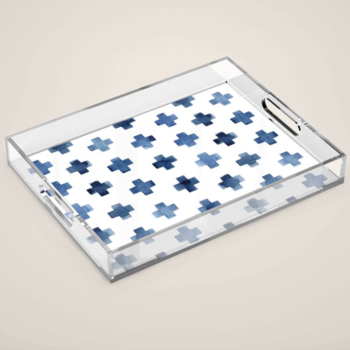 Crosses Scandinavian Pattern Acrylic Tray Gallery Image 1