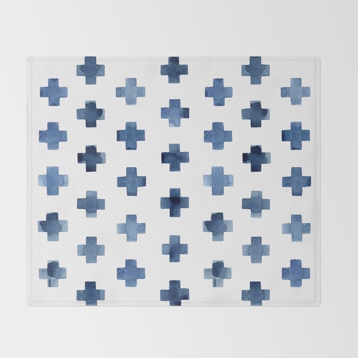 Crosses Scandinavian Pattern Throw Blanket Gallery Image 2