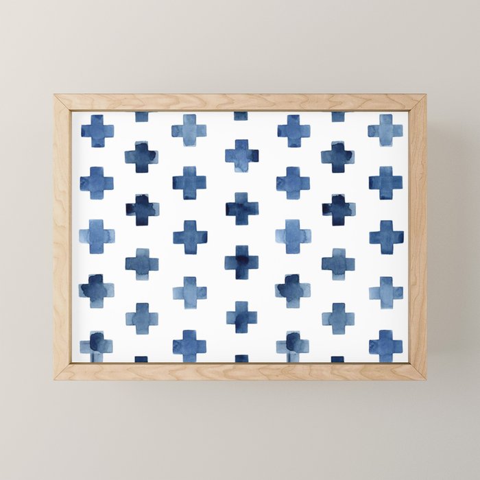 Crosses Scandinavian Pattern Mini Art Print Gallery Image 1