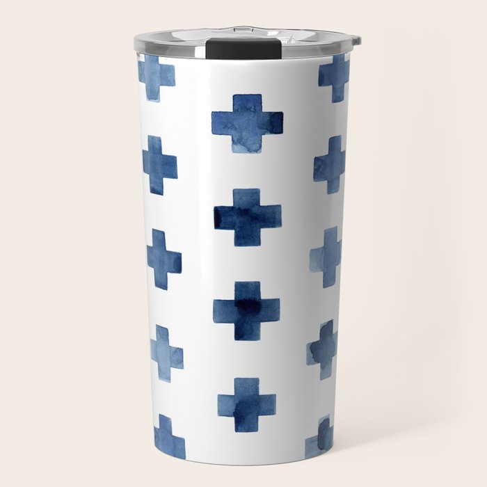Crosses Scandinavian Pattern Travel Mug Gallery Image 1