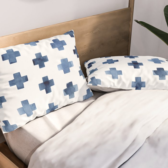 Crosses Scandinavian Pattern Pillow Sham Gallery Image 2
