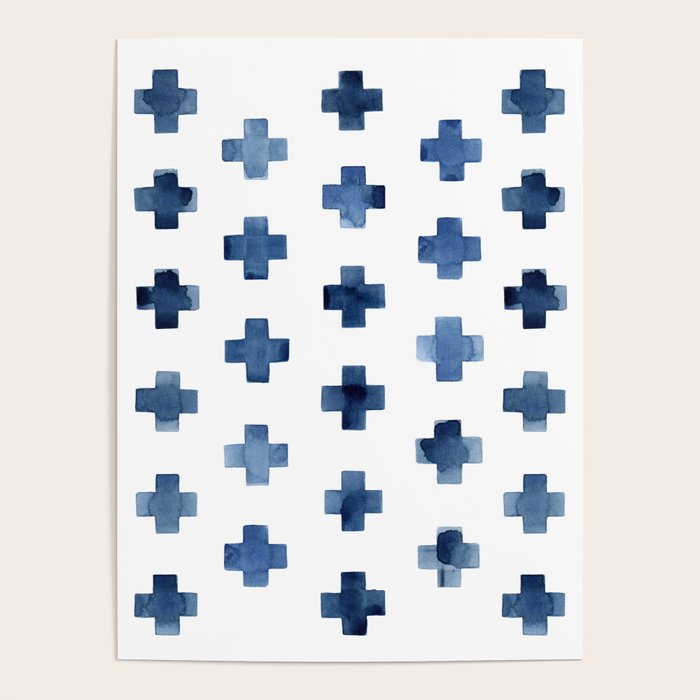 Crosses Scandinavian Pattern Poster Gallery Image 4