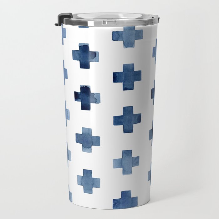 Crosses Scandinavian Pattern Travel Mug Gallery Image 3