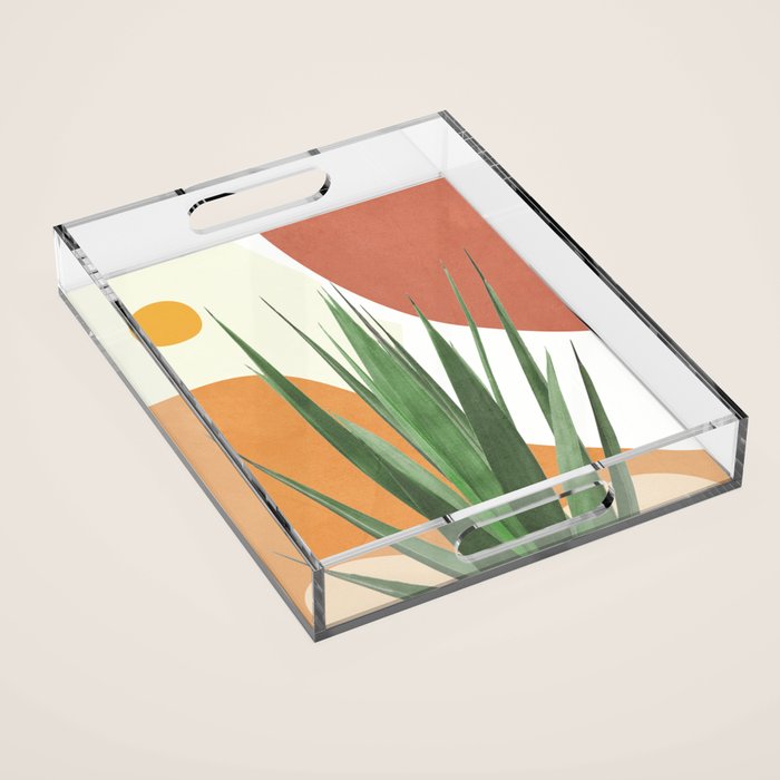 Abstract Agave Plant Acrylic Tray Gallery Image 1