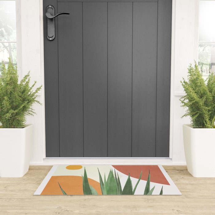 Abstract Agave Plant Welcome Mat Gallery Image 3