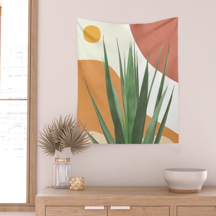 Abstract Agave Plant Wall Tapestry Gallery Image 2