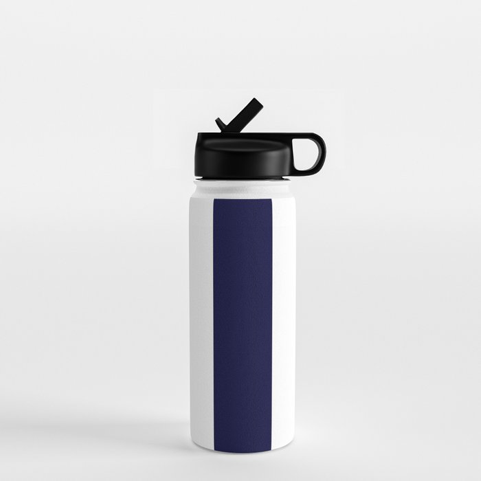 Navy Blue And White Stripes Water Bottle Gallery Image 1