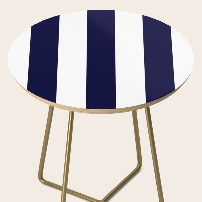 Navy Blue And White Stripes Side Table Gallery Image 2