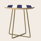 Navy Blue And White Stripes Side Table Gallery Image 1