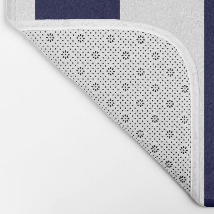 Navy Blue And White Stripes Bath Mat Gallery Image 2