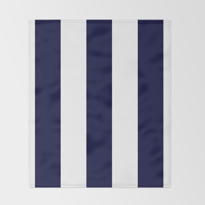 Navy Blue And White Stripes Throw Blanket Gallery Image 2