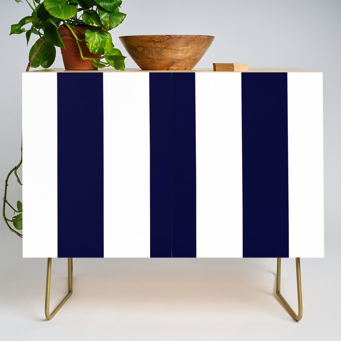 Navy Blue And White Stripes Credenza Gallery Image 1