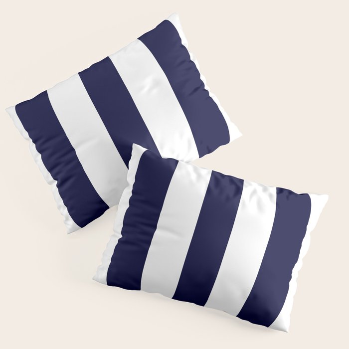 Navy Blue And White Stripes Pillow Sham Gallery Image 3
