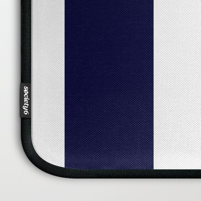 Navy Blue And White Stripes Laptop Sleeve Gallery Image 3
