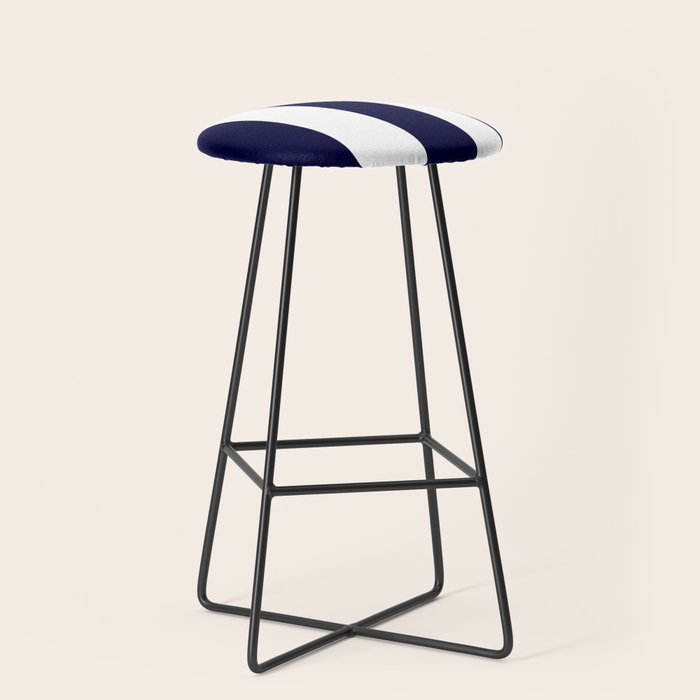 Navy Blue And White Stripes Stool Gallery Image 1