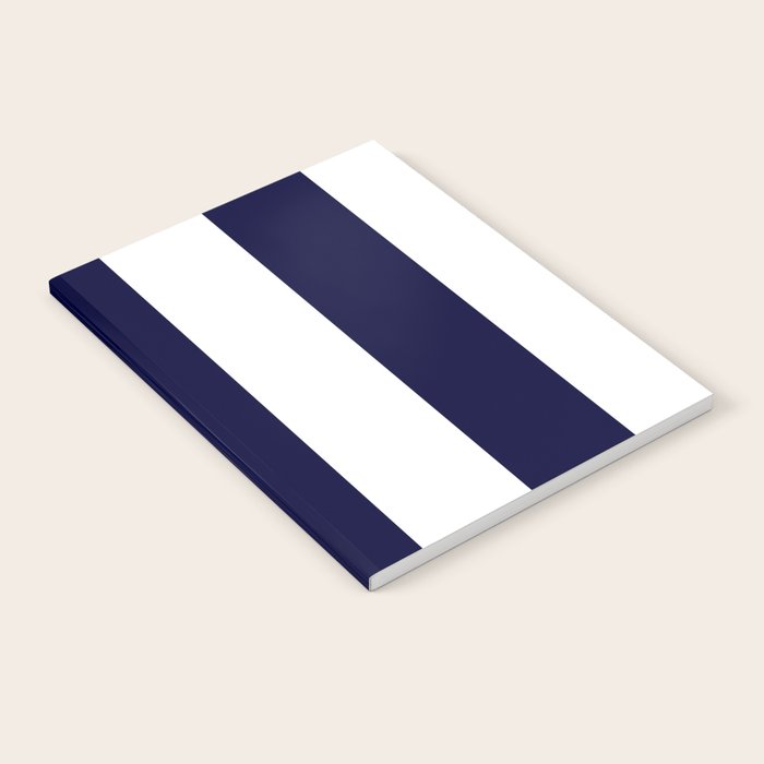 Navy Blue And White Stripes Notebook Gallery Image 2
