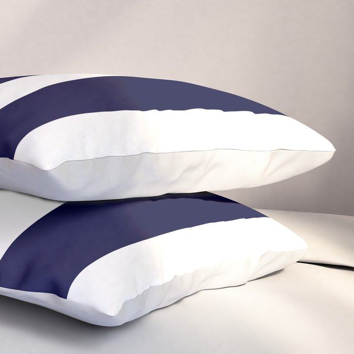 Navy Blue And White Stripes Pillow Sham Gallery Image 3