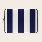 Navy Blue And White Stripes Laptop Sleeve Gallery Image 1