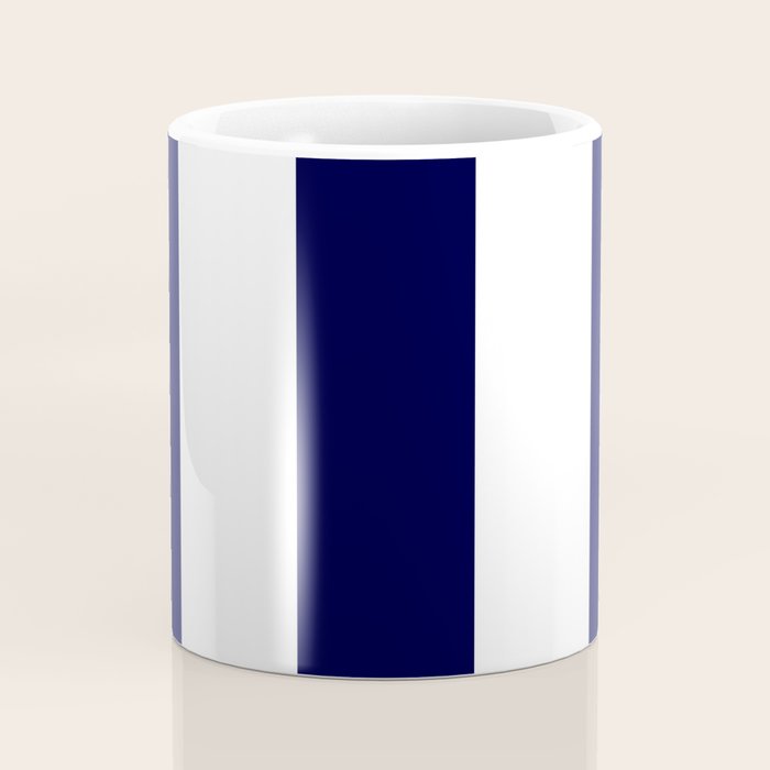 Navy Blue And White Stripes Coffee Mug Gallery Image 4