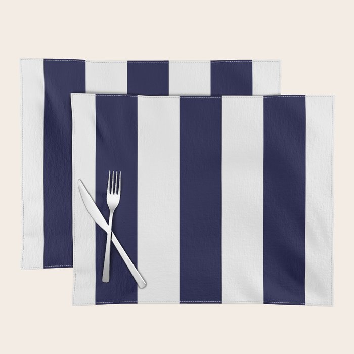 Navy Blue And White Stripes Placemat Gallery Image 1