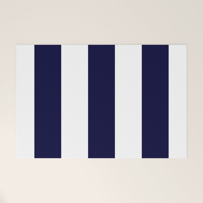 Navy Blue And White Stripes Welcome Mat Gallery Image 1