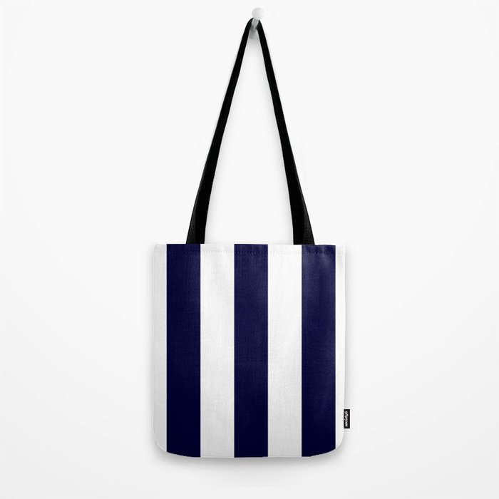 Navy Blue And White Stripes Tote Bag Gallery Image 2
