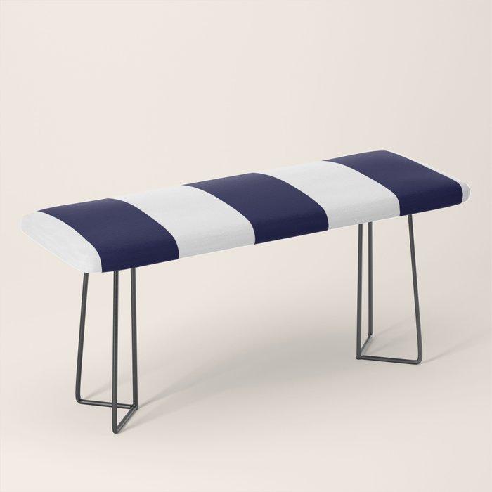 Navy Blue And White Stripes Bench Gallery Image 1