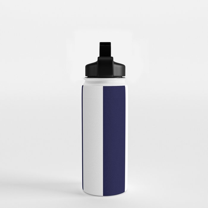 Navy Blue And White Stripes Water Bottle Gallery Image 2